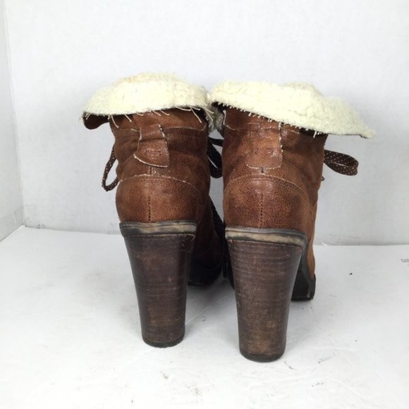 Nine West Jana Jay Ankle Boots Vintage Lace up Brown Size 6 - Picture 5 of 9